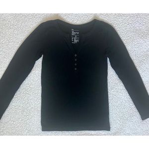 GAP Bowery Super-Soft Henley in Black
